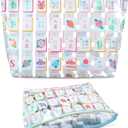 Sanwuta Soft American Mahjong Tiles Bag Thickened Mahjong Makeup Bag Gifts for Women Mah-Jong Lovers Accessories 13 x 7.8 x 3.2 Inches(Clear Tiles)