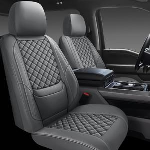 Full Coverage Leather Car Seat Covers Full Set,Waterproof Seat Covers for Cars,SUVs Trucks, Car Seat Cushion,Car Seat Protector with 5 Seats Grey, Full Set (Front and Rear-5 Seats)