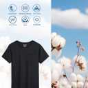 Cotrasen Mens T-Shirts Cotton Short Sleeve Pocket Tee Shirt Casual Crew Neck Moisture Wicking Soft Basic T Shirts (Black, XL)