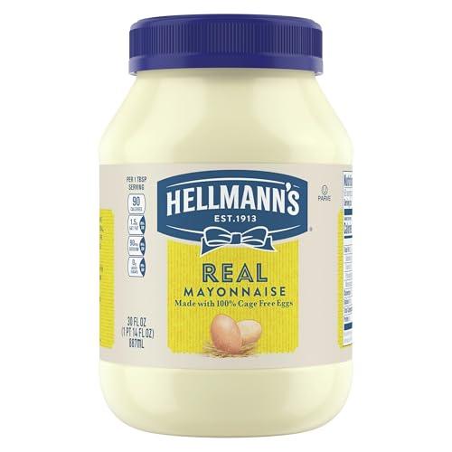 Hellmann's Mayonnaise Real Mayo 1 ct For A Creamy Sandwich Spread or Condiment Rich in Omega-3 ALA, Gluten Free 30 oz, Pack of 3, MAR 3025 