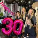 30 Balloon Number, Hot Pink Number 30th Birthday Balloons 40 Inch, 30 Years Old Hot Pink Birthday Decorations for Men Women, 30th Anniversary Decorations