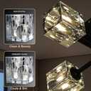 4-Light Crystal Semi Flush Ceiling Light Fixture, Matte Black Sputnik Chandelier, G9 Dimmable Compatible Ceiling Light for Bedroom, Dining Room, Kitchen, Hallway, Entryway
