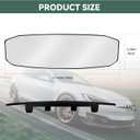 NTNEV 12''x3.5'' Large Rear View Mirror, Anti Glare Panoramic Wide Angle Rearview Mirror, Universal Interior Clip On Rear View Mirror for Car SUV Trucks