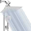 NearMoon Shower Head with Hose, High Pressure Stainless Steel Rain Shower and 3 Settings Handheld Spray Combo with Push Button Flow Control (12 Inch, Chrome Finish)