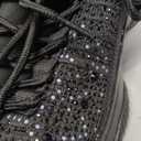 BELOS Women's Rhinestone Mesh Slip On Walking Shoes Fashion Breathable Spakle Glitter Sneaker Size 10