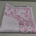 22 Inch Mini Chinoiserie Mahjong Mat for Travel Set Pink and White Floral Mahjong Mat Cute Small Domino Accessories Gifts Domino and Tile Game Table
