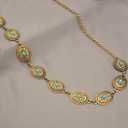 Liutufy Women's Turquoise Concho Chain Belt Western Cowgirl Metal Waist Chain Belt for Dress (B Gold-M)