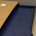 Large Navy Blue Decorative Tray for Ottoman,Stylish Rectangle Coffee Table Tray with Handles,Versatile Serving Tray for Living Room and Home Decor (20" x 20" x 3")