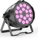 200W Stage Lights, RGBWAL 6IN1 Par Lights, Professional 18 LED DMX512 Sound-Activated Controlled LED Par Can, 6/10CH Uplights for Theater Studio Concert Stage DJ Party