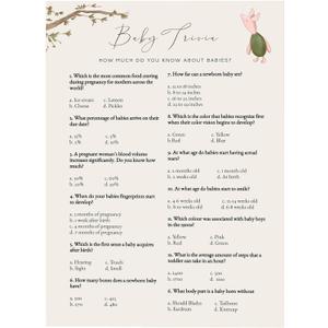 Pooh Bear Baby Shower Games, Baby Trivia, Set of 30, Party Favors & Activities, Decorations