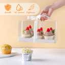 JCD 4 Pack Clear Cupcake Boxes, Plastic Cupcake Containers with Gift Ribbon, 5.5inches height Holder 6 Count Cup Cake Boxes for Parties, Baking, Wedding, Transport (6count/4pcs)
