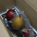 Deco 79 Metal Fruit Decorative Sculpture Decorative Home Decor Statue with Platter, Accent Figurine 7" x 4" x 19", Red