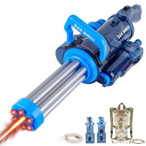 DEKILEA Gatling Electric Water Gun, Automatic Powerful Squirt Gun Long Range High Capacity WaterGun with Plumbing & Backpack, Strongest Water Blasters Cool Summer Water Toy Gifts for Kids & Adults