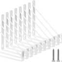 HOME MASTER HARDWARE 10 Pack Heavy Duty Closet Shelf & Rod Brackets, Wall Mounted Closet Shelves Bracket with Rod Support for Both Shelf Storage and Closet Rod White