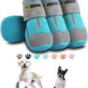 Hcpet Dog Shoes for Dogs, Dog Booties for Dogs, Anti-Slip Dog Boots & Paw Protectors for Hot Pavement Winter Snow Hiking with Reflective Straps Blue Size 6, 4PCS