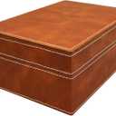 collectiblesBuy Handmade Brown Leather Wooden Keepsake Box Vintage Jewelry & Memory Organizer Unique Decorative Storage Box for Side Table Home Decor Gift