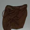 AI'MAGE 2 Pieces Women Beach Bathing Suit Cover Ups Skirt Sheer Mesh Bikini Wrap Sarong Coverup for Swimwear (Medium, A-brown + Black)