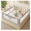 Updated King Size Bed Rail for Toddlers: 3-Side Protection Bedrail with Headbroad for King Bed - Extral Tall Adjustable Child Safety Side Railing Guards for Infants Kids Child(78.7x78.7X 74.8”)