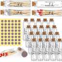 Chuangdi 24 Set Match Bulk Empty Matches Jars with Cork Top and 48 Striker Stickers Wedding Matches Favors Bulk Glass Match Holder for DIY Wedding Bridal Shower Party Favors Guests Gifts