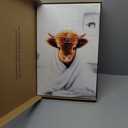 Framed Funny Highland Cow Canvas Wall Art Set of 3, Cute Bathroom Animal Wall Decor Paintings, Rustic Cow Pictures Prints Farmhouse Home Decor for Restroom Toilet 16x24 inch (24L" x 16W")