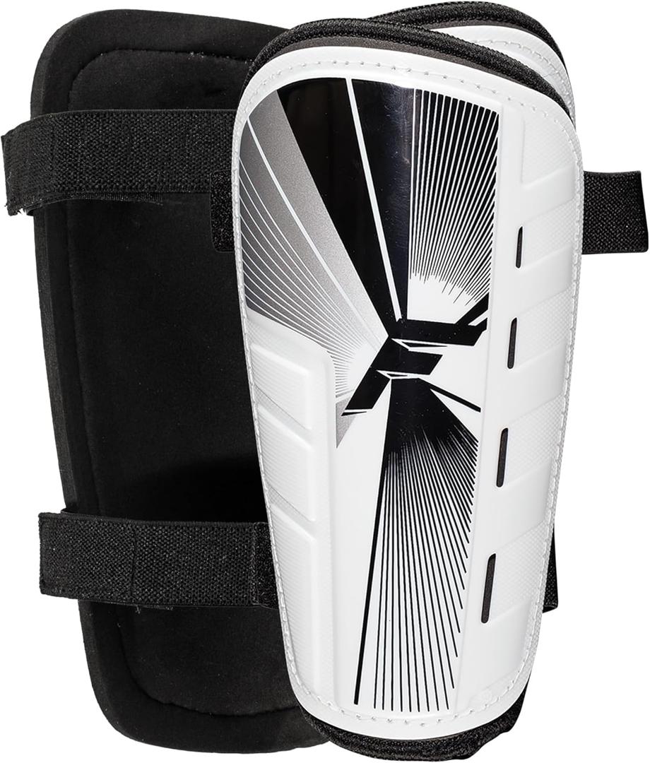 Franklin Sports Soccer Shin Guards for Youth + Adults - Superlight for Men, Women + Kids - (2) Shin Guard Set for Boys + Girls - Medium White