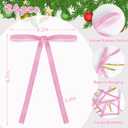 2 x RICHMYC 24Pcs Velvet Bows for Christmas Tree 5x7in, Pink Christmas Derorations Xmas Ornaments Vintage Ribbon Bows for Gift Wrapping Wreath Candy Bags DIY Crafts Holiday Decor,