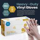 MED PRIDE Disposable Medical Grade Vinyl Exam Gloves, Latex & Powder Free, Ultra-Strong, for Healthcare & Food Handling (Large (Pack of 100) 100 Clear) (L)