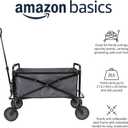 Amazon Basics Collapsible Heavy Duty Utility Wagon for Outdoor Sports, Camping, Garden, and Shopping, 265 Pounds Capacity, 27.6 x 40.9 x 20 inches, Gray