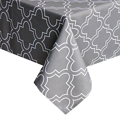 UFRIDAY Gray Square Tablecloth 52 x 52 Inch Spill Proof Grey Fabric Printed Table Cloth for Square Tables Waterproof Cloth Coffee Table Cover for Living Room