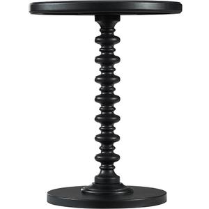 Powell Furniture Round Spindle Table, Black 17 x 22.25 x 17