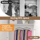 2 x Hendiy Legging Organizer for Closet, Rotatable Pants Hangers 3 Pack w/10 Clips Holds 30 Leggings, Leggings/Shorts/Jeans/Skirts/Pants Hangers w/Rubber Coated, Space Saving Hanging Closet Organizer (Black)