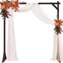 Fomcet 7.2FT Wooden Wedding Arch Stand Square Wood Arch Wedding Arbor for Ceremony Party Proposal Scene Garden Beach Forest Rustic Boho Decorations (Brown)