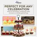 Perco Cupcake Stand, 3 Tier Wooden Tiered Display Stand for 20 Cupcakes Wood Dessert Table Display Set, Tiered Serving Tray for Weddings, Birthdays, Baby Showers & Events