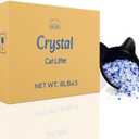Crystal Cat Litter with Powerful Odor Control, Non-Clumping, Lasts Up to 6 Months, 24lb, Rapid Water Absorption, Unscented & Low Tracking Lightweight Blue & White Silica, 3 Pack of 8 lb