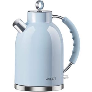 Electric Kettle, ASCOT Electric Tea Kettle, Stainless Steel Kettle Water Boiler, Fast Boiling Kettle, 1.5L, 1500W, BPA-Free, Cordless, Automatic Shutoff, Boil-Dry Protection, Blue