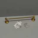 Adjustable 16 to 27.6 Inch Single Towel Bar, iMomwee Gold Brush Finished SUS304 Stainless Steel Bath Towel Holder, Wall Mount Towel Rail for Bathroom Kitchen Washroom, 1" Diameter Towel Rod with Hooks