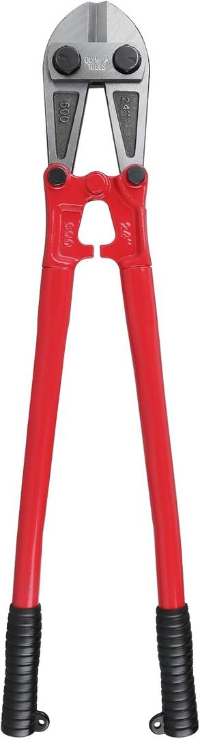 Olympia Tools 24" Heavy Duty Bolt Cutter with Drop Forged Alloy Steel and Ergonomic Grip Rubber Handles for for Cutting Fence, Steel Wire, Chain, Screws, Rivet