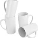 BYCNZB 22oz white Super Large tall Ceramic Coffee Mugs Large Handles Set of 4