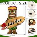 Briwooody Tiki Bar Sign Hawaiian Luau Party Decoration with Surfboard Tropical Hibiscus 17.7 Inch Foldable Tiki Decor for Home Bar Aloha Decoration Outdoor Housewarming Summer Pool Birthday Party, 17.72 x 15.55 x 0.28 inches