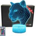 TriPro Panther Animals 3D Illusion Decor Night Light Room Table Lamp