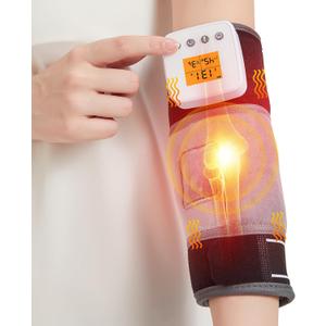 Rechargeable Elbow Heating Pad for Tennis Elbow Relief, Vibration Heated Brace for Sprains, Arthritis, Bursitis, Joint Pain, 3 Vibration Modes | 3 Heat Levels | Auto Shut Off (No Charging Cable)