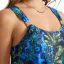 SUUKSESS Women Ruffle High Waisted Tankini Swimsuit Tummy Control Bathing Suit (Blue, XL)
