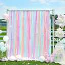 Rainbow Backdrop Curtains for Birthday Party: 6ftx6.6ft Streamer Backdrop Drapes Bright Colorful Curtain - DIY Baby Shower Wedding Decorations