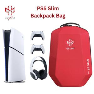 GXM PlayStation 5 Slim Carrying Backpack, Polyester & EPE Material, Canvas Shell, Shockproof, Durable, Dustproof Travel Case for PS5 Slim Console, Controllers, Game Disc, HDMI, and Accessories