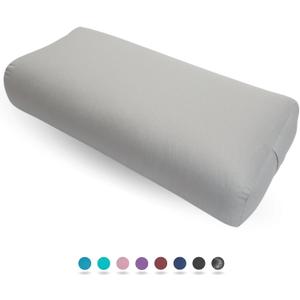 Everyday Yoga Premium Bolster, Meditation Pillow, Super Soft & Lightweight with Carry Handle - Firm Support for Restorative Yoga, Multi-color (Slate)