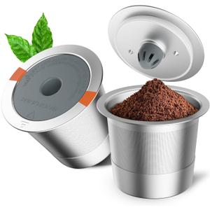 RETHONE Reusable K Cups for Keurig 1.0 & 2.0 - Stainless Steel Coffee Pods, Refillable Ground Coffee Pods(2 pack)