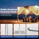 Pipe and Drape Backdrop Stand 8ftx10ft Adjustable Background Support System Heavy Duty Background Stand for Wedding Banquet Decorations Silvery, 8x10 Ft