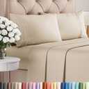 Queen Size 4 Piece Sheet Set - Comfy Breathable & Cooling Bed Sheets Set - Hotel Luxury Bedding for Women, Men, Kids & Teens - Deep Pockets, Easy Secure Fit, Soft and Wrinkle Free - Oeko-Tex - Wheat