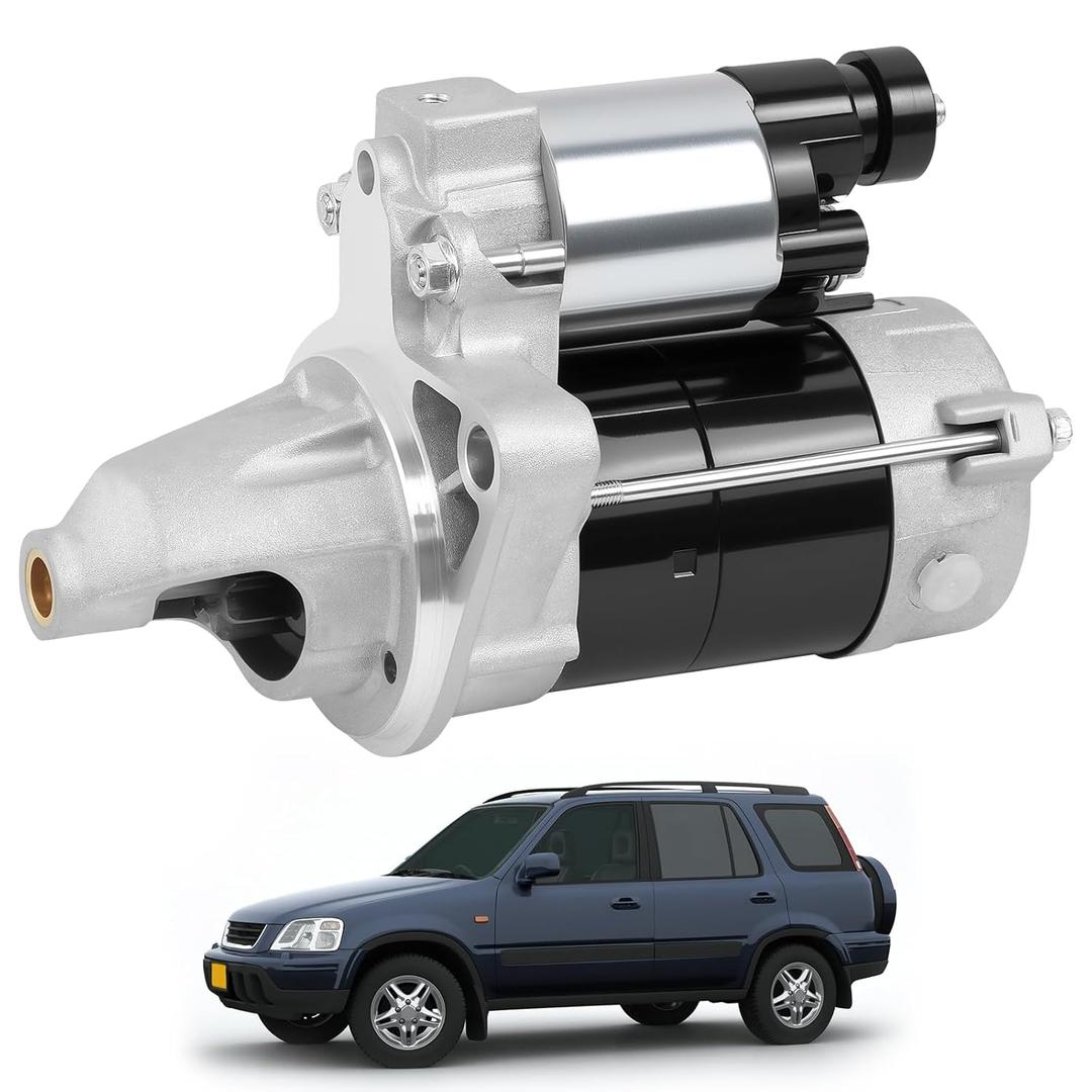 Starter Motor Compatible with Honda CRV 1997-1999, L4 2.0L 12V 1.0KW 9 Teeth Clockwise, Replace 31200P3FA51 31200P3FA511 31200P3FA51RM