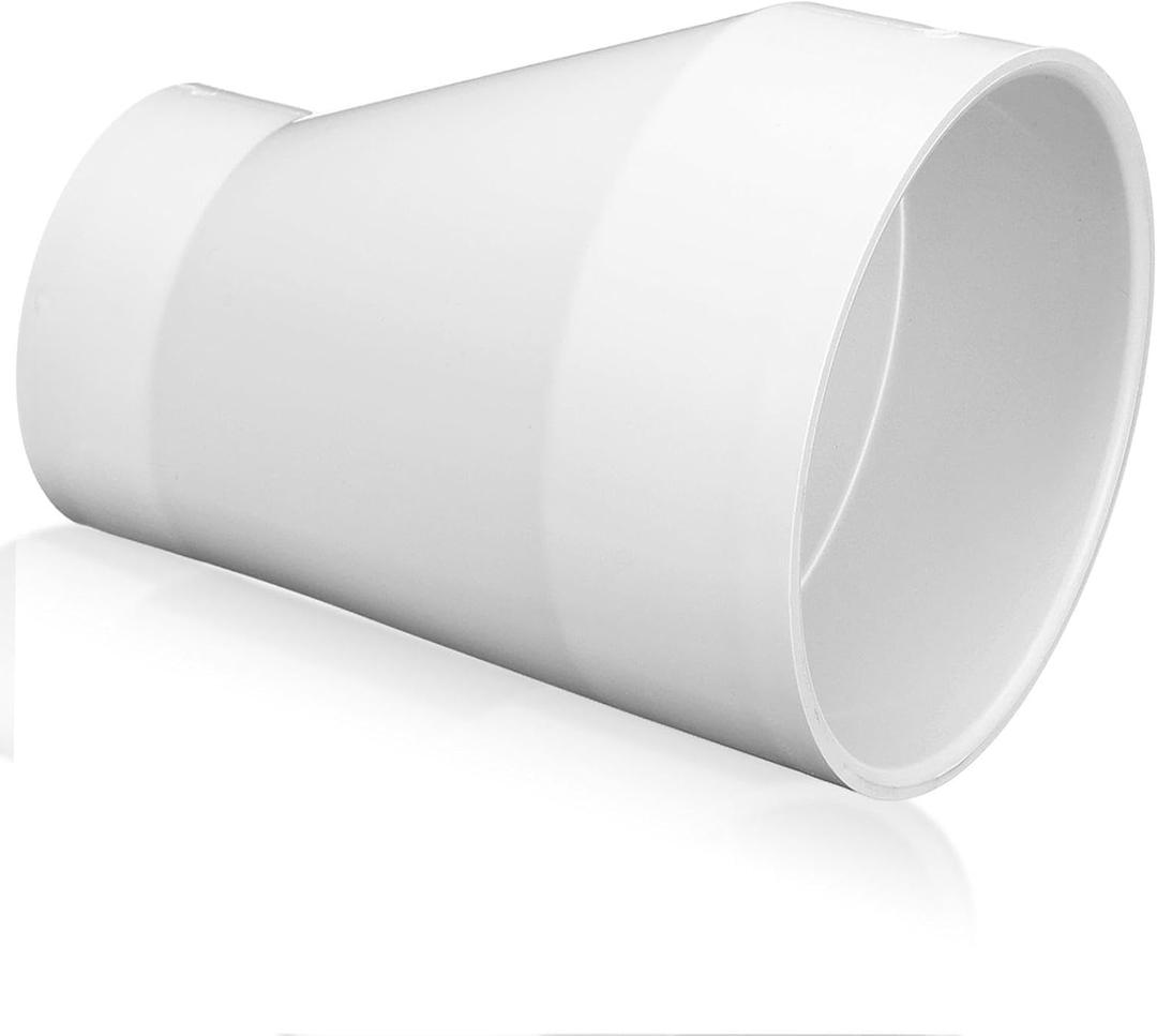 6" X 4" PVC Pipe Fitting Schedule 40 Compatible with 429-E Series Eccentric Reducer Coupling Suitable for High-flow Capacity, Plumbing, Irrigation, Pool, Spa, White